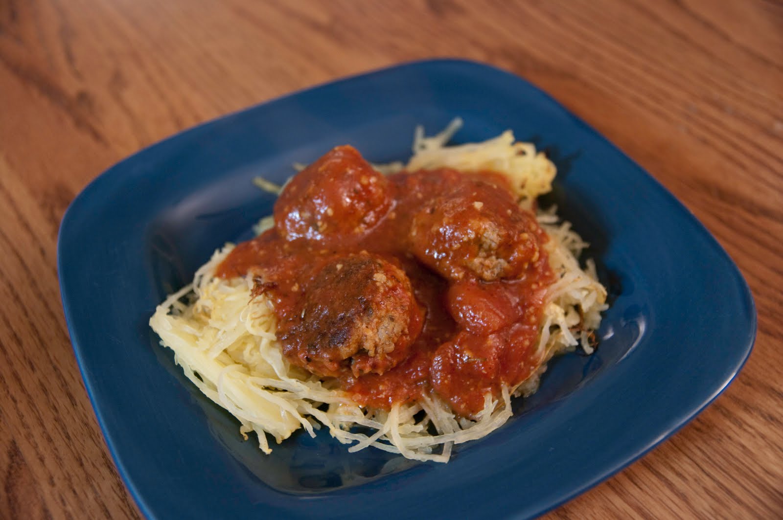 A Blog About Food Spaghetti Squash and Meatballs