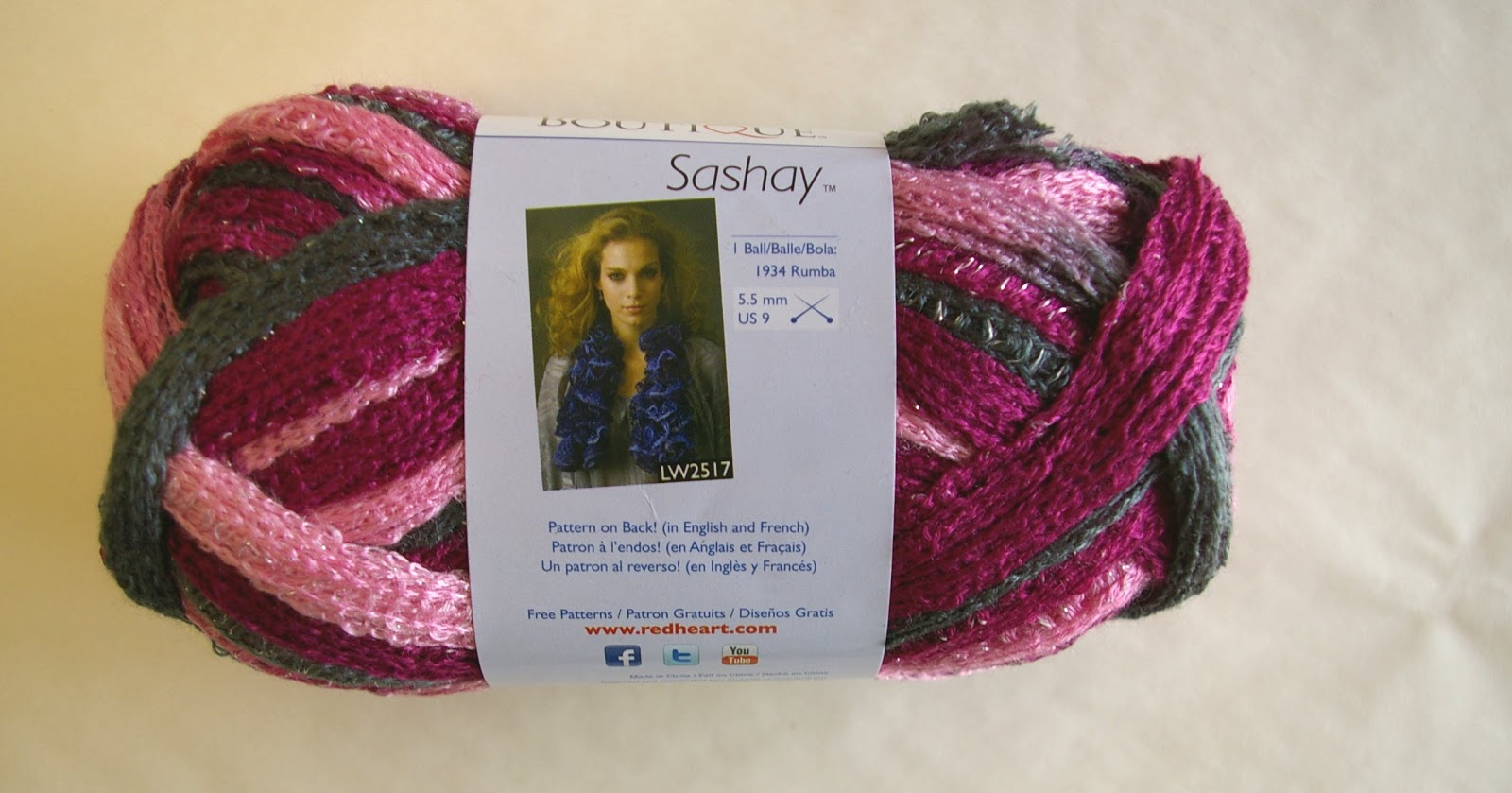 Knit In Your Sleep Sashay yarn colors from red heart