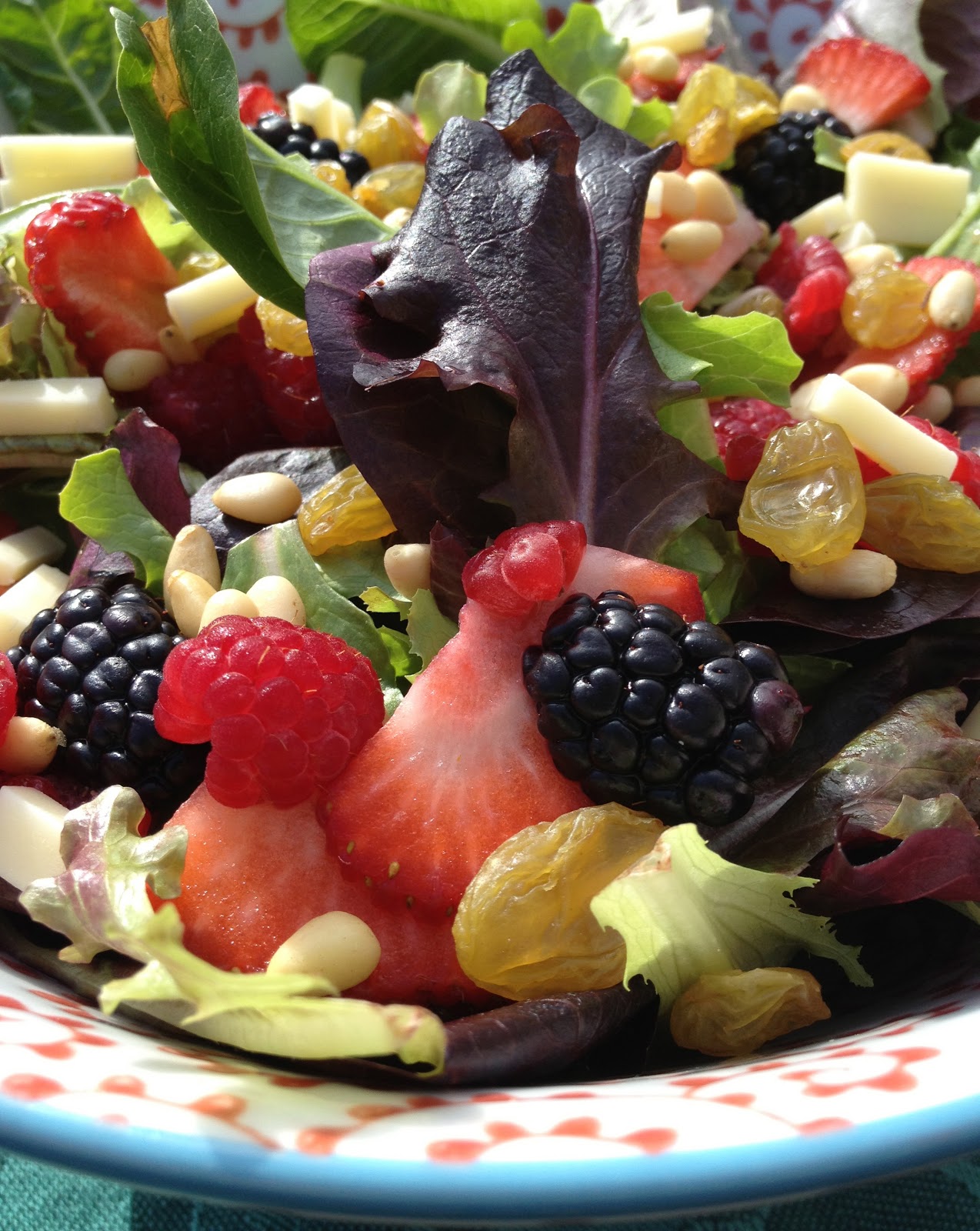 Delectably GlutenFree Berry and Pine Nut Salad with Balsamic Orange