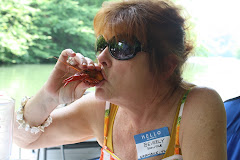 Beverly Sucking a Crawfish Head - Blog Party
