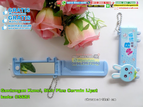 Gantungan Kunci Sisir Plus Cermin Lipat