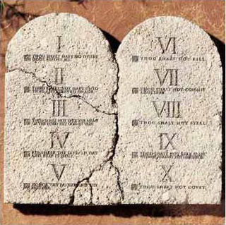 Ten commandments which the god gave to moses