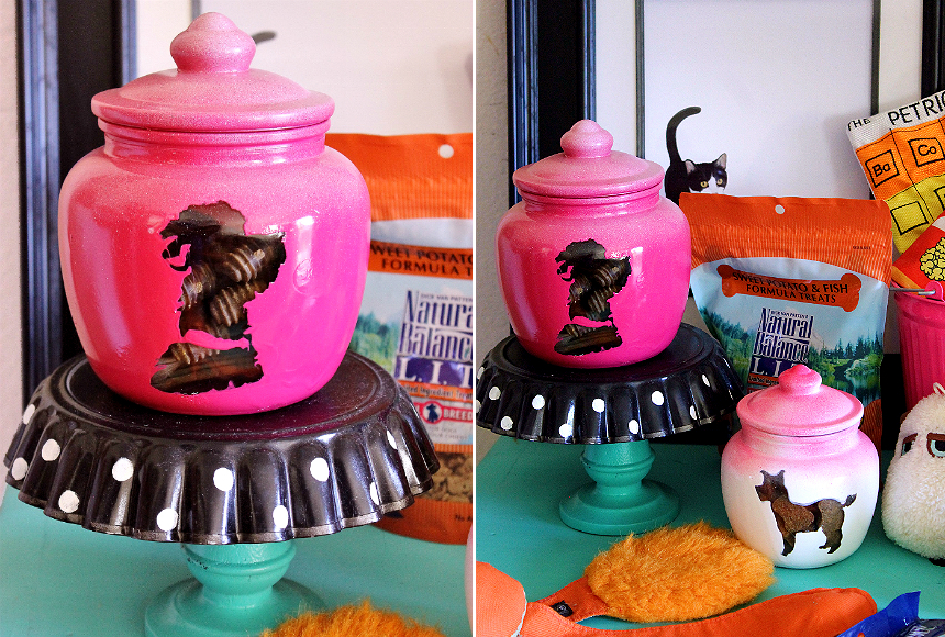 D.I.Y. Pet Silhouette Treat Jars Tutorial featuring #NaturalBalance pet treats. (ad)