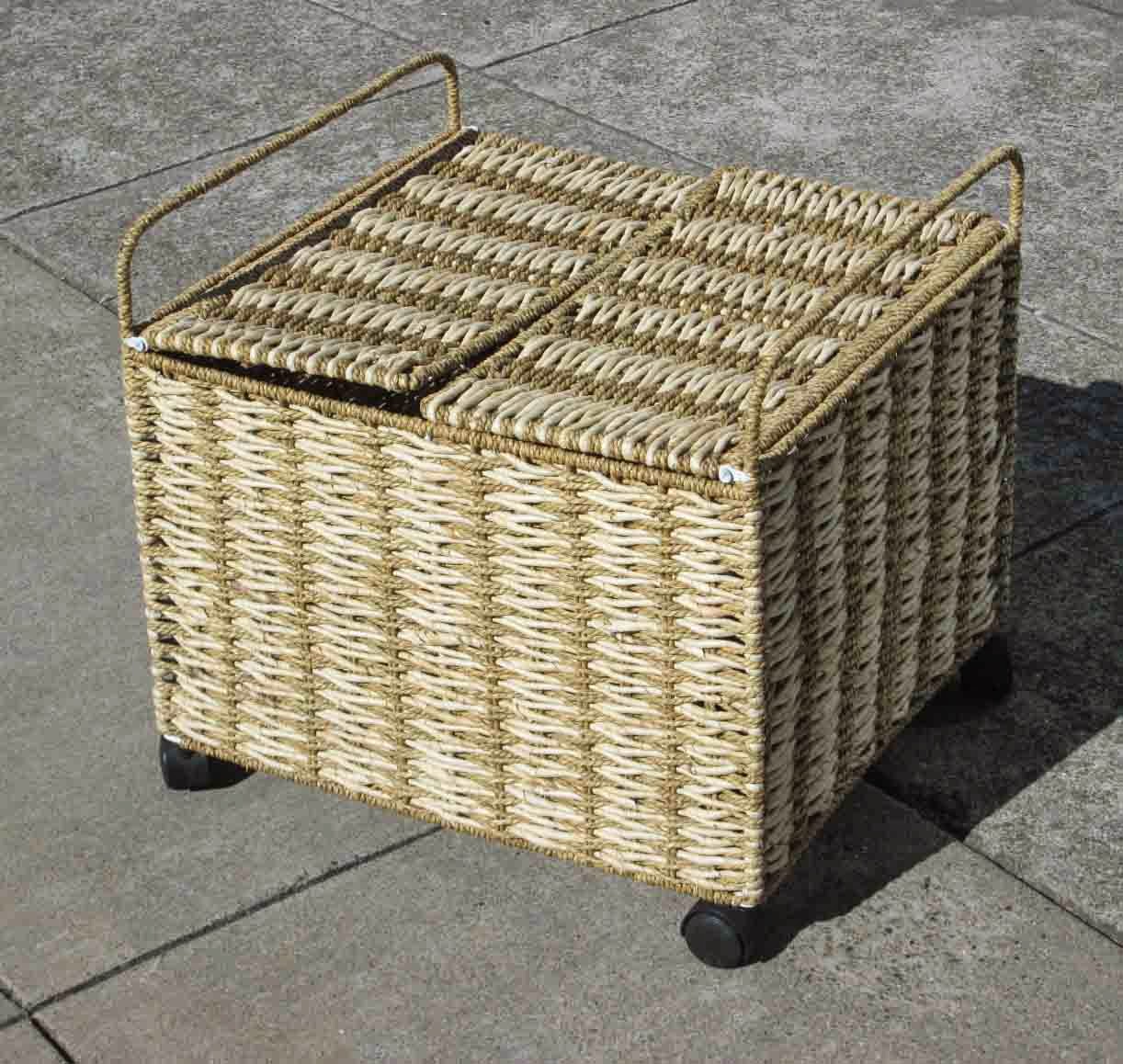 UHURU FURNITURE & COLLECTIBLES SOLD Wicker Basket on Wheels 20