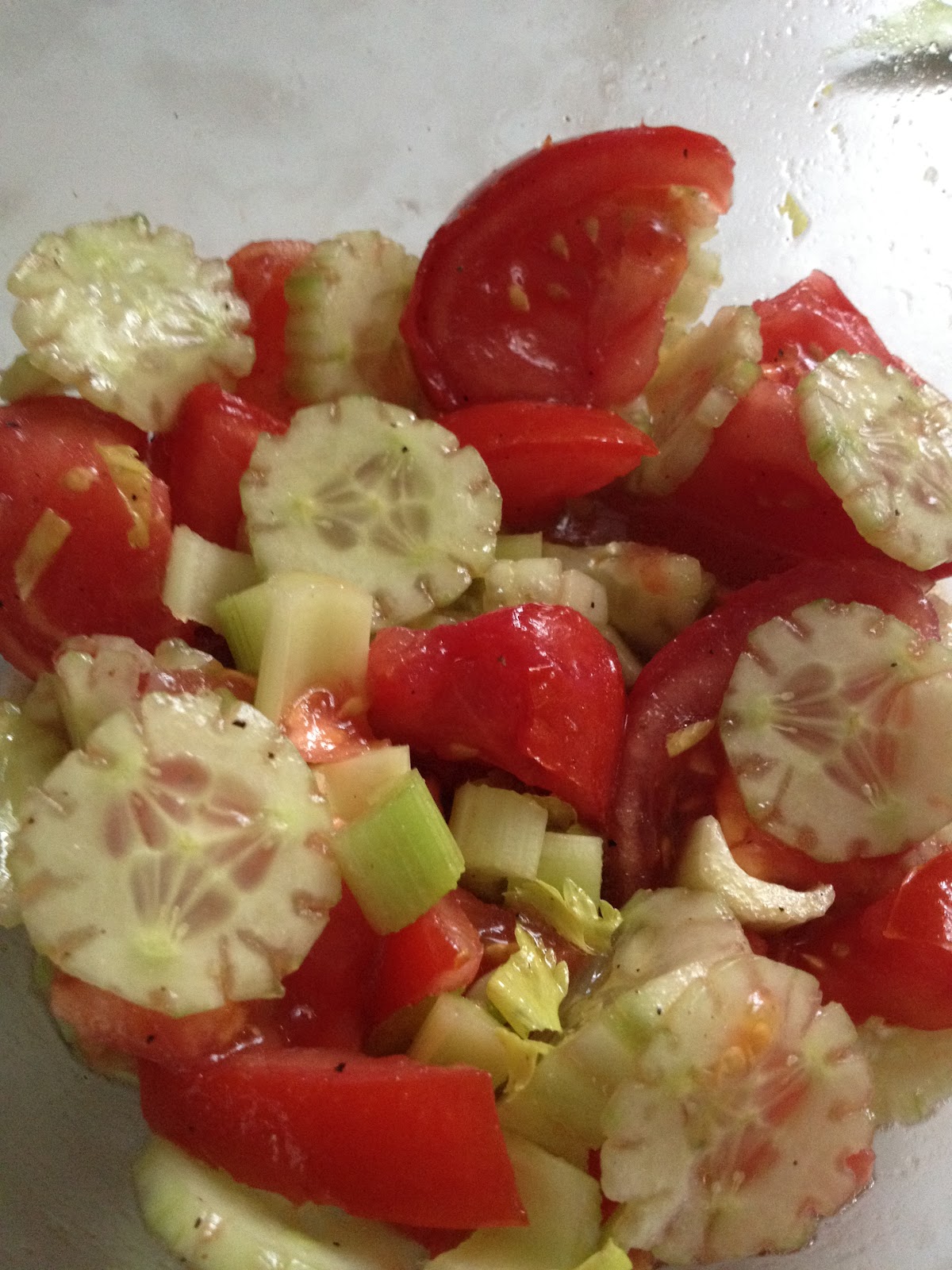 The Calm After The Storm Cucumber, tomato & celery salad!