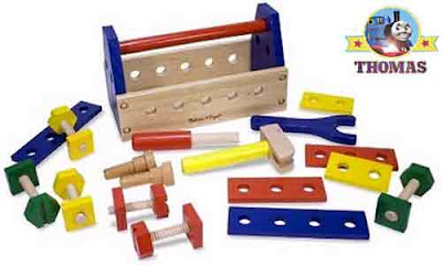 Toddlers and Preschoolers wooden toy tool set with nails and bolts provide constructive learning fun