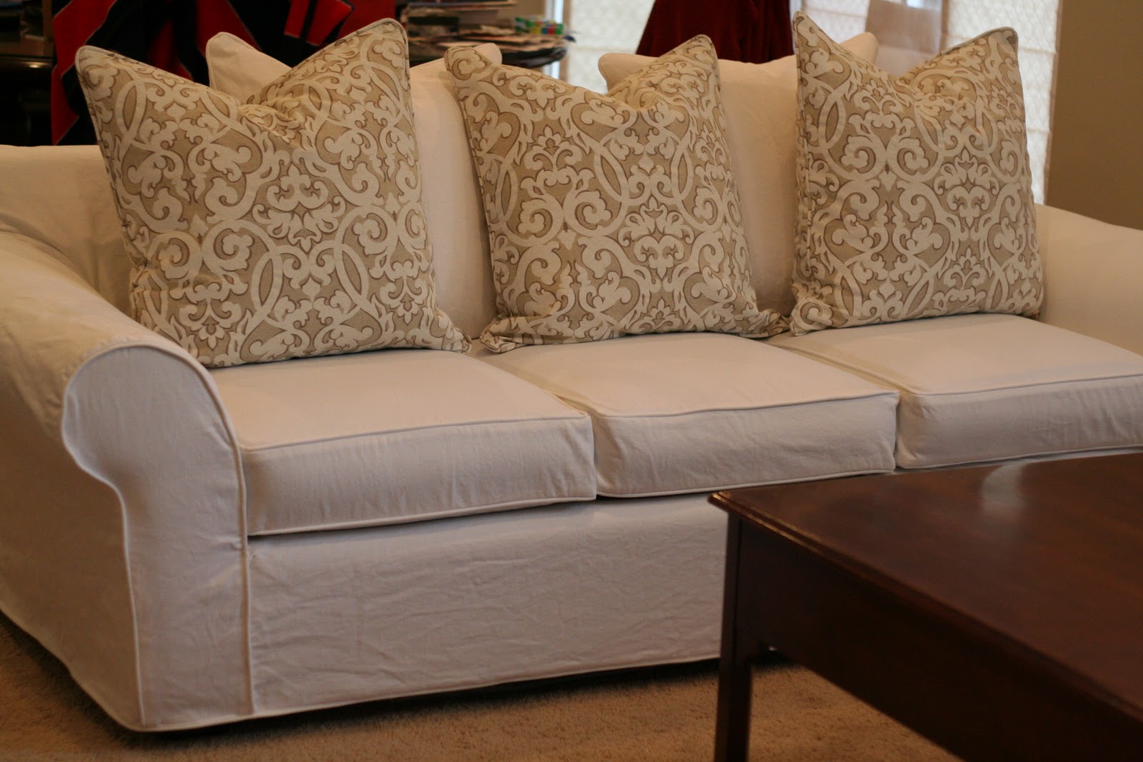 Custom Slipcovers by Shelley Couch and Chair redo...plus DVD Giveaway