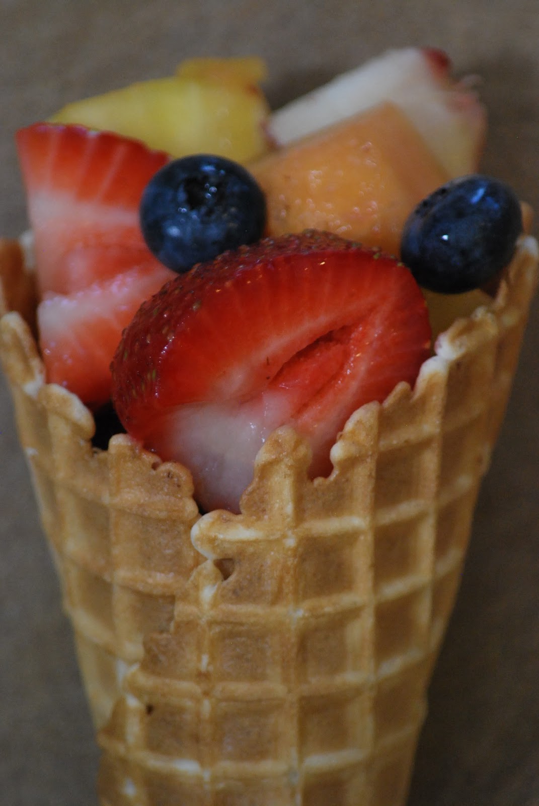 My story in recipes Waffle Cone Fruit Cups