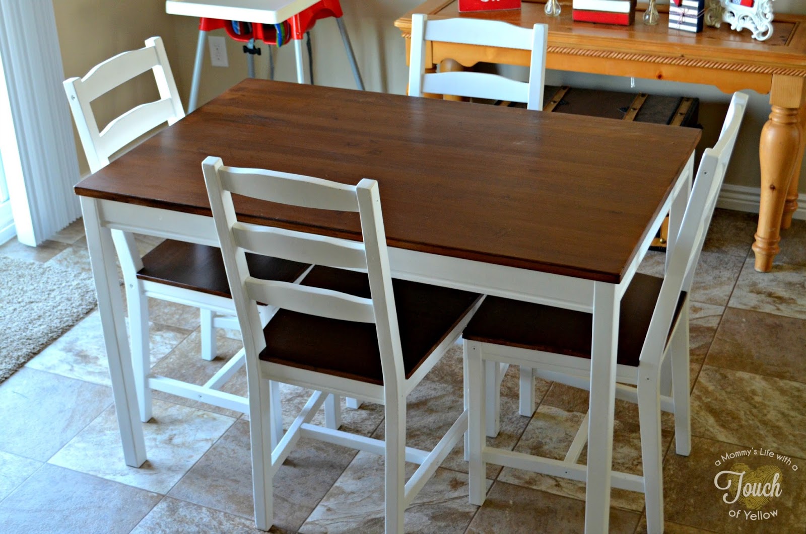 ikea wooden kitchen table and chair