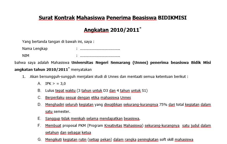 Delapan Poin Kontrak Bidikmisi Catatan Sang Bidikmisi Ke 3