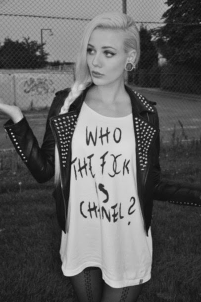 'WHO THE F*CK IS CHANEL' WHITE T-SHIRT / TANK