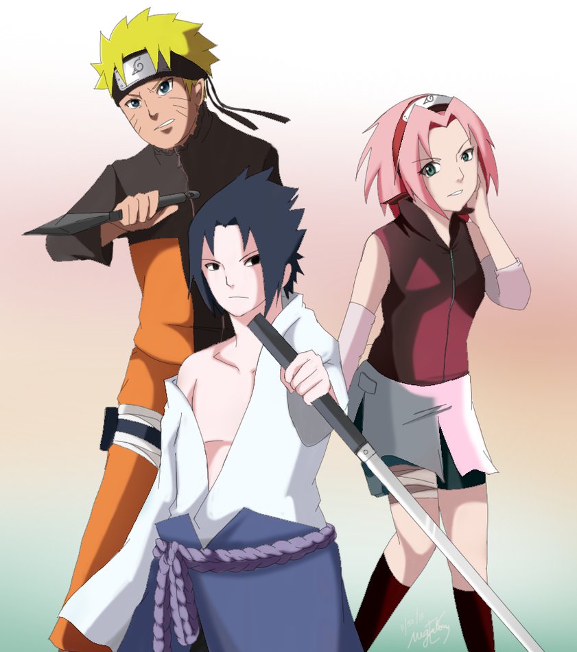 Gambar Naruto Sasuke Sakura Tim 7