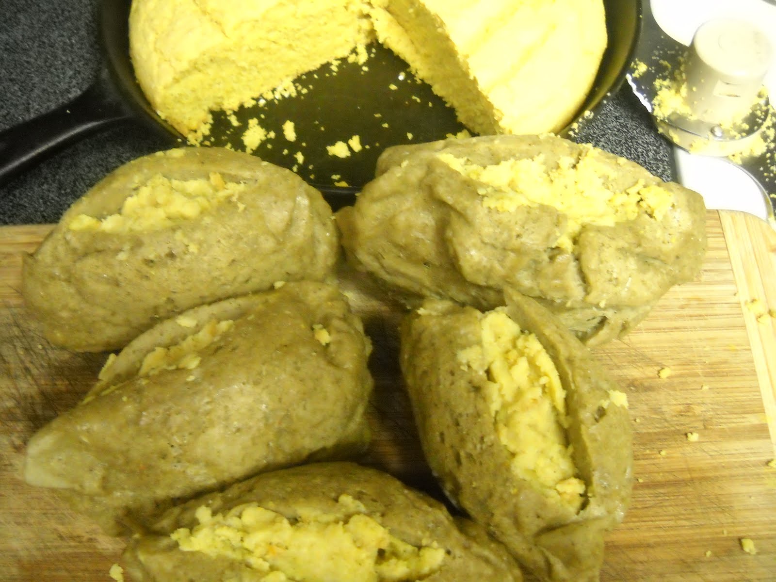 Blessed Vegan Life Cornbread Stuffed Seitan with White Bean Gravy and