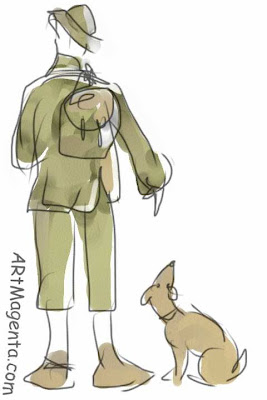 Dressing like a hunter is a gesture drawing by Artmagenta drawn on an iphone