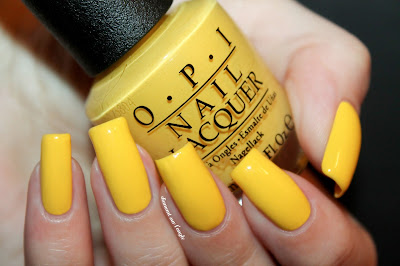 Swatch of the yellow nail polish  "I Just Can't Cope-Acabana" from O.P.I.