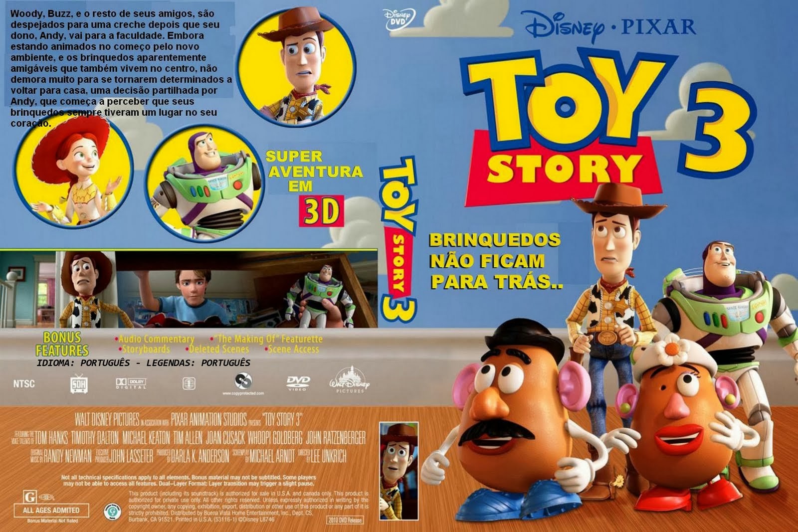 Sam Capes Capa Do Filme Toy Story 3