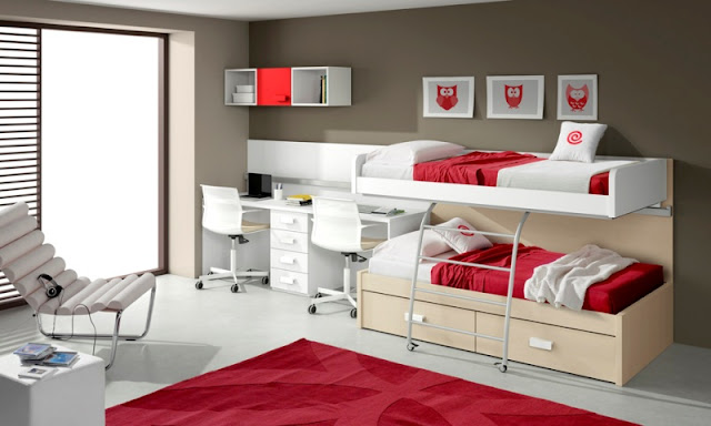 Дизайн дитячої кімнати з двохярусним пересувним ліжком