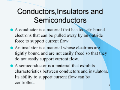 What is the difference between semiconductors, conductors 
