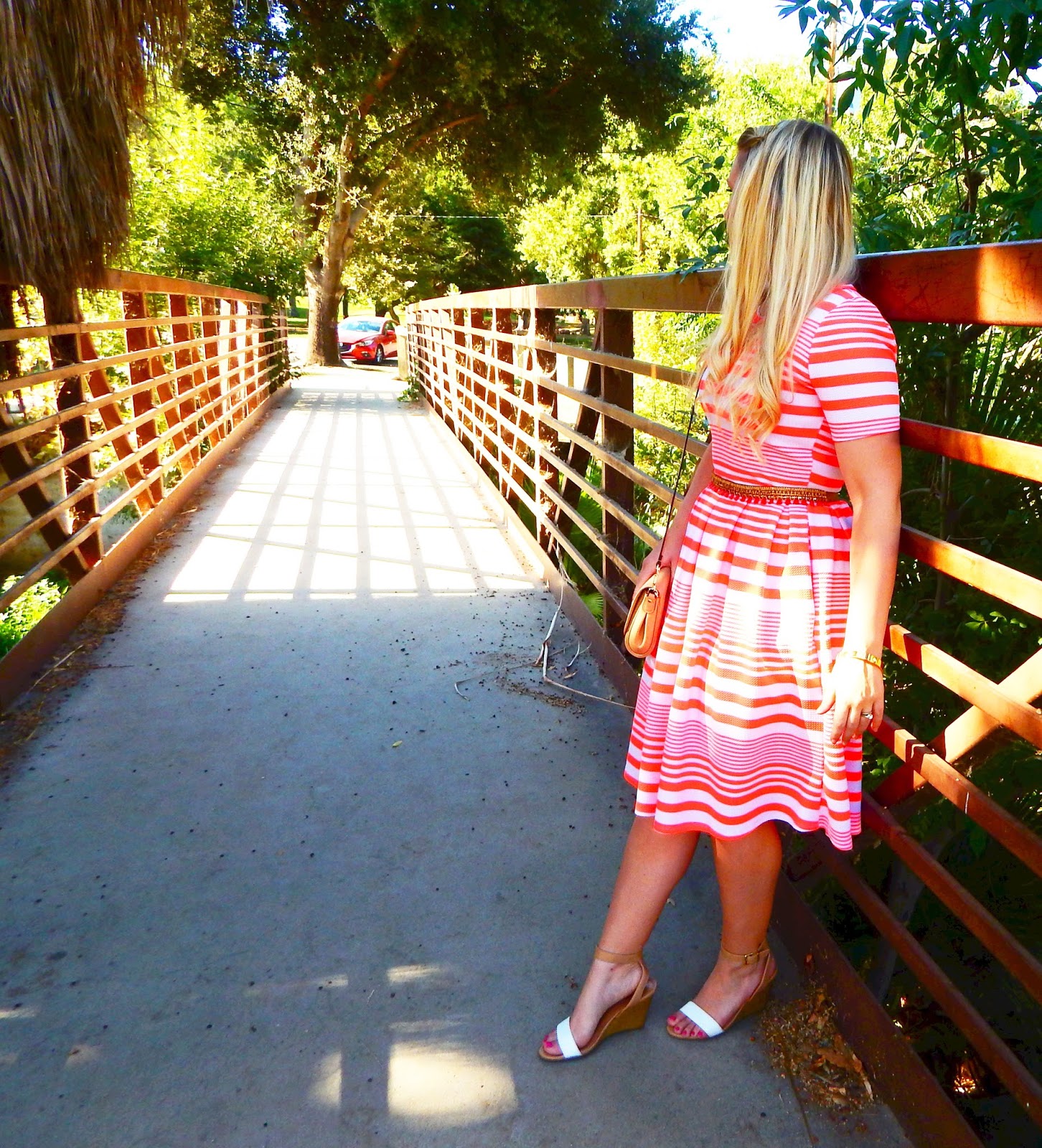 Neon Striped Dress Outfit