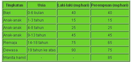 Remember My Sweet Moments Kebutuhan Vitamin C Bagi Tubuh