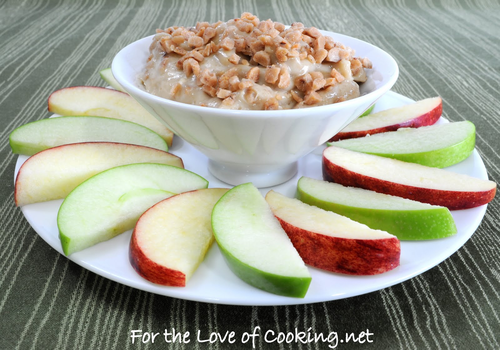 Toffee Crunch Dip with Apple Slices For the Love of Cooking
