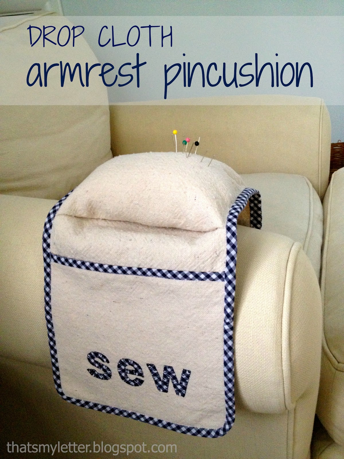 That's My Letter DIY Armrest Pincushion