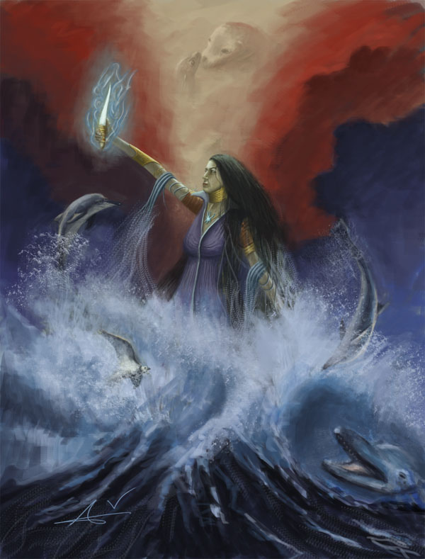 angel's illustration water goddess