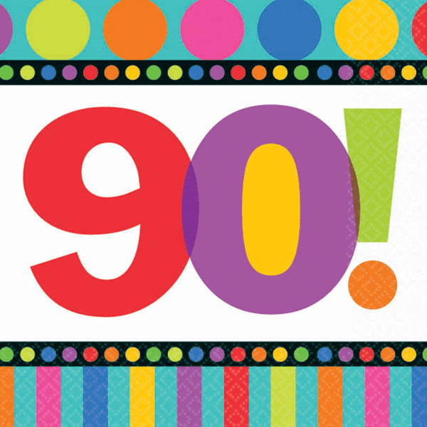 DotsStripes90thBirthdayBeverageNapkins1.png