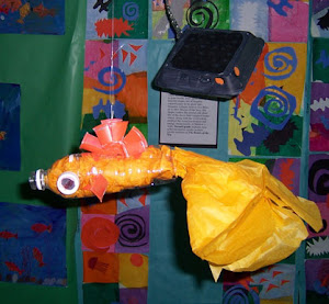 fish sculpture with scrap materials