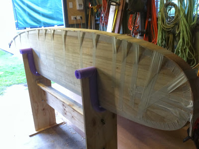 wooden surfboard