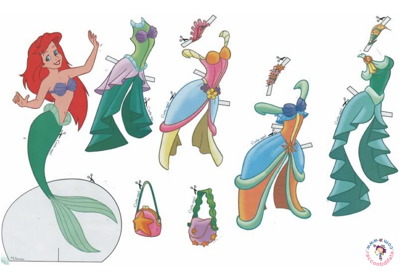 paper dolls Ariel paper dolls ariel