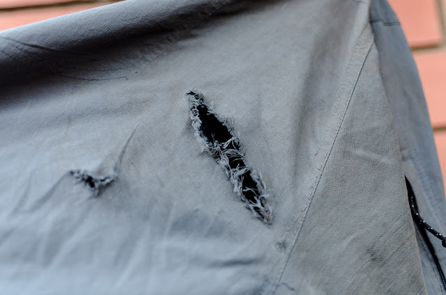 Torn trousers torn hiking trousers