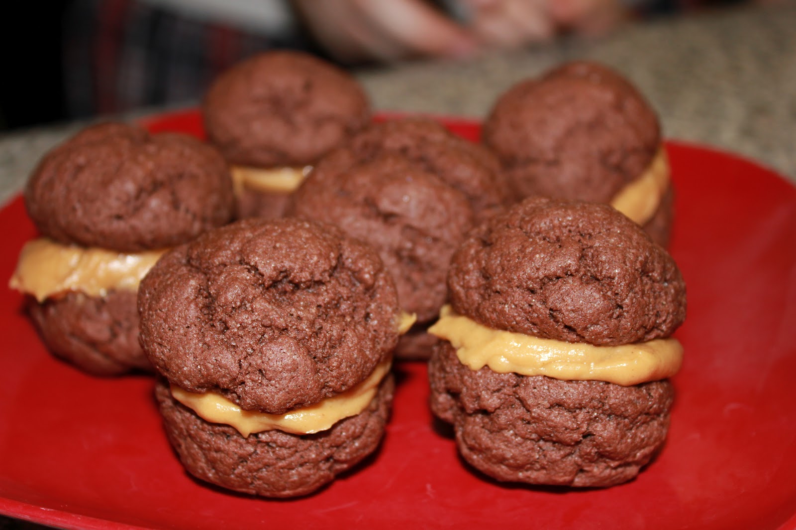 Girls in Aprons Chocolate Peanut Butter Sandwich Cookies