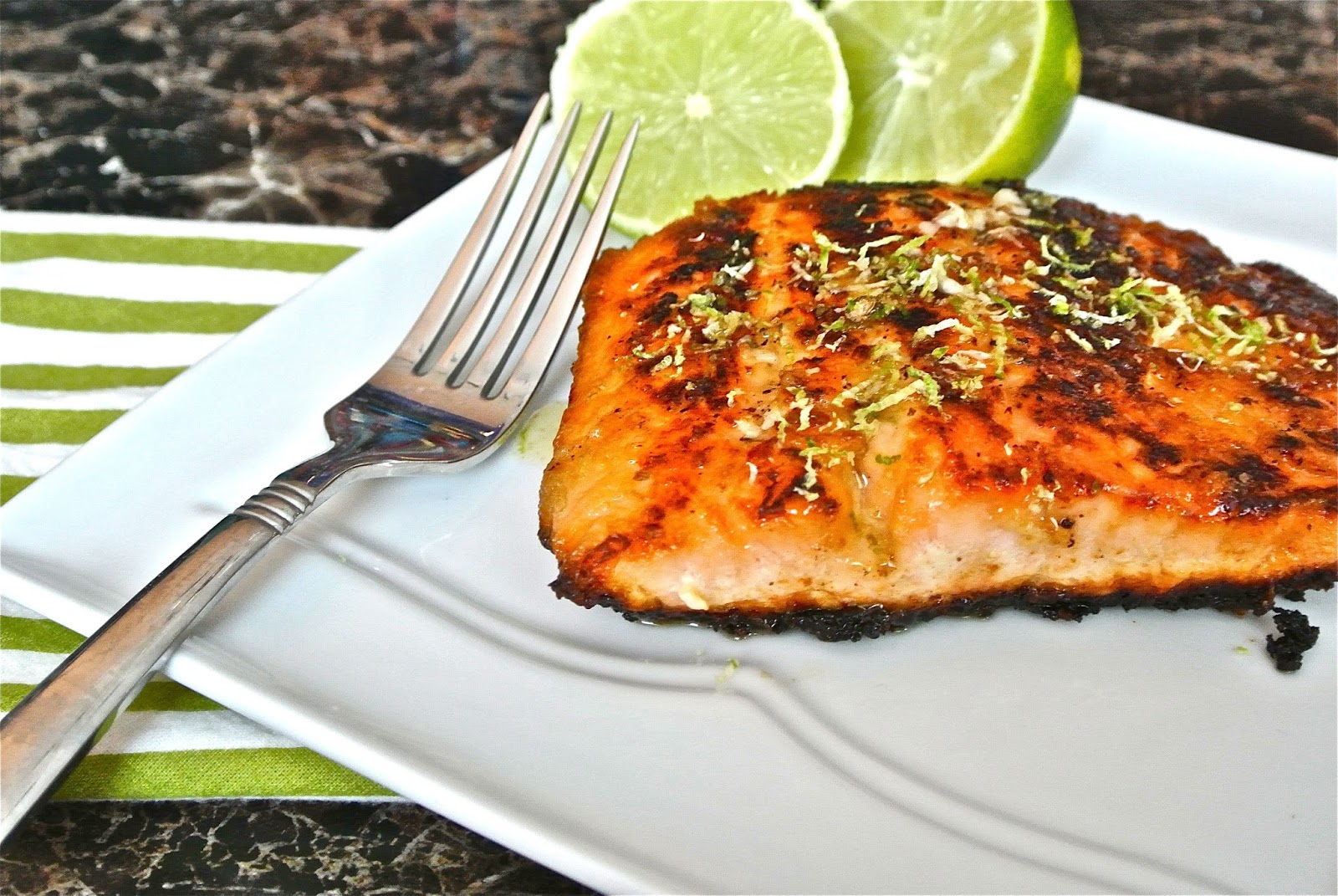 The Barbee Housewife Pan Seared Honey Glazed Salmon with Browned Butter Lime Sauce