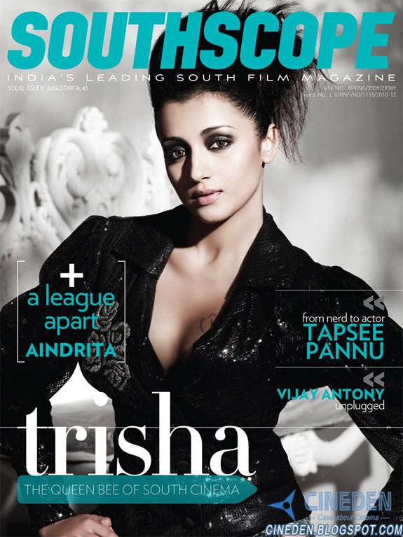 Trisha Krishnan Sexy Hot HQ Photoshoot on SouthScope Magazine August 2011