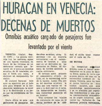 EL TRAGICO HURACAN  DE 1970