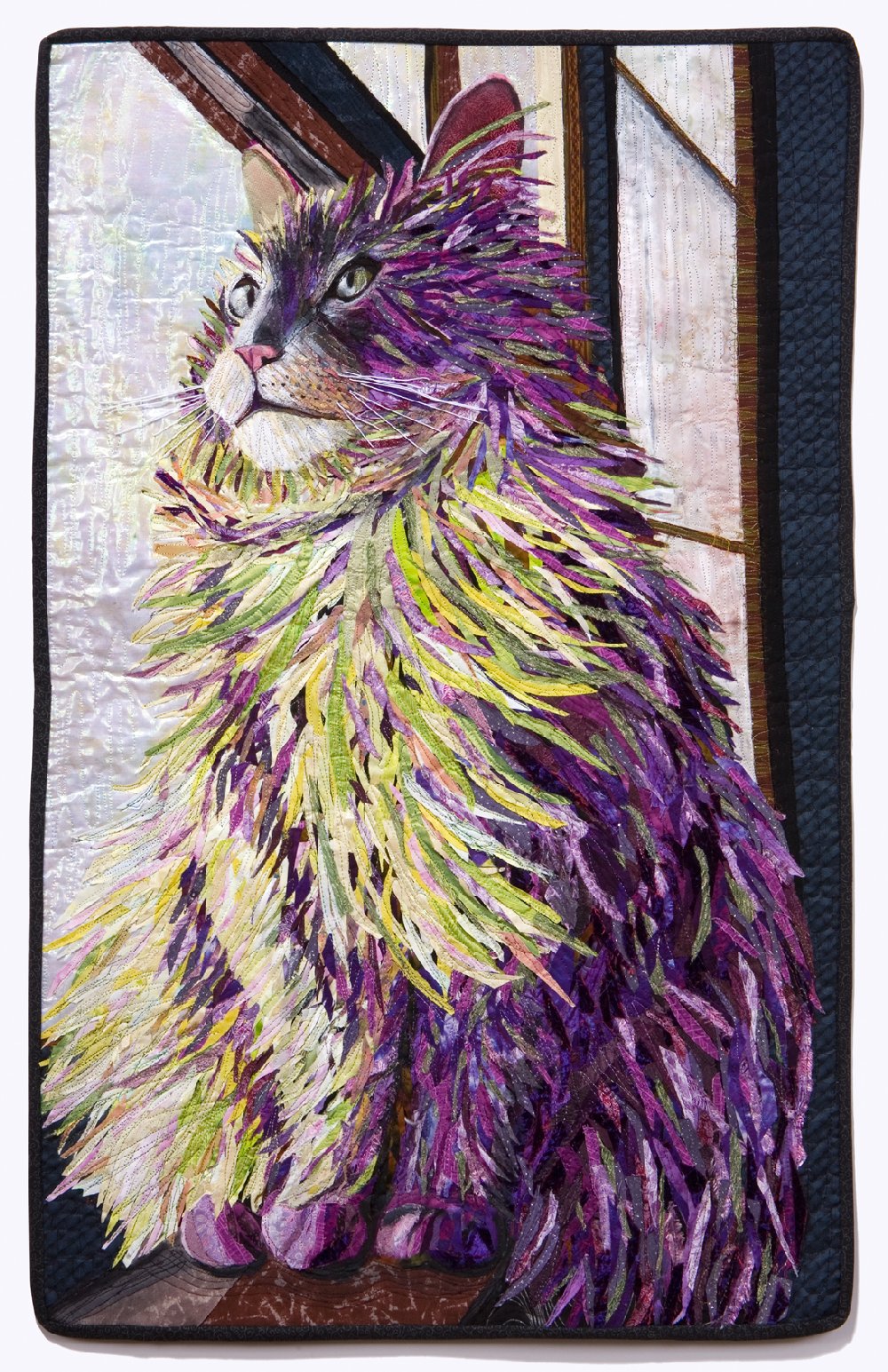 Fiber Obsession The CatA Portrait in Fabric Strips