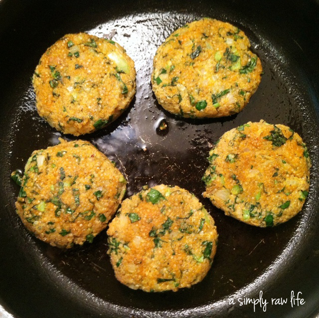 A Simply Raw Life QUINOA PATTIES WITH KALE AND SWEET POTATO