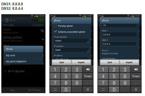 guncel haber portali samsung galaxy s3 s4 dns ayarlari cep telefonu dns ayarlari