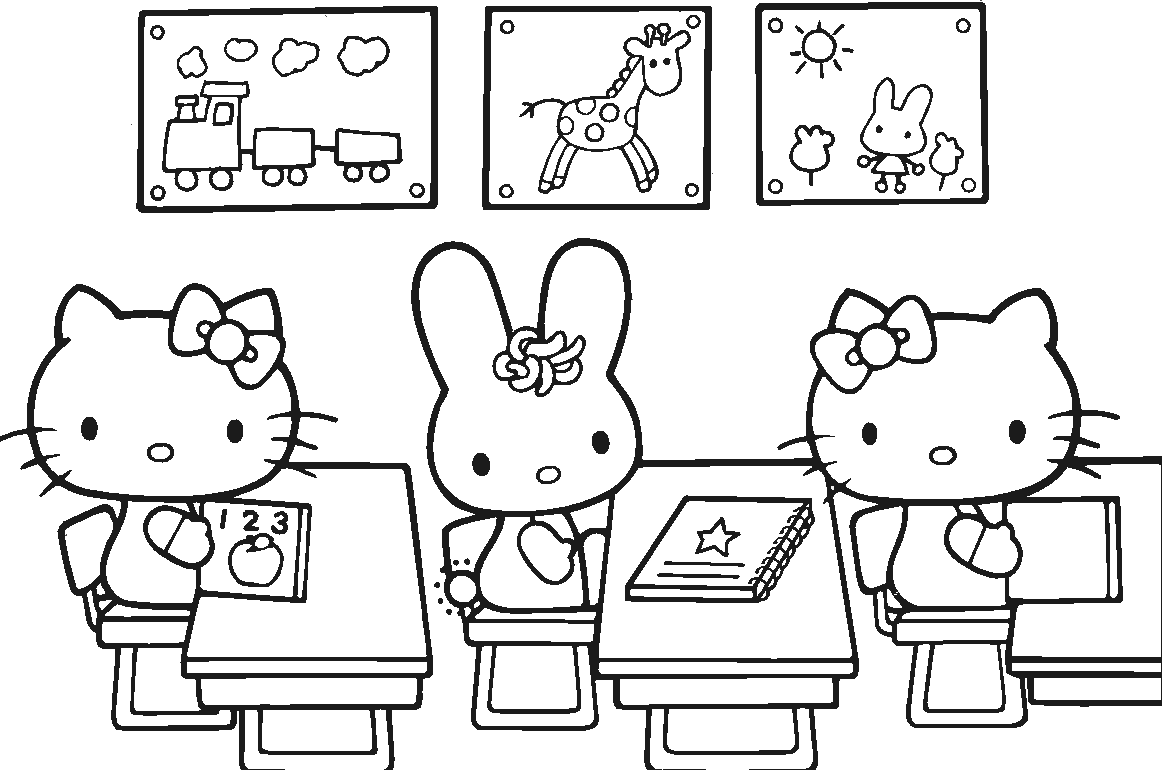Hello Kitty Teacher Coloring Pages : Hello kitty go to school coloringpage Hello Kitty Teacher Coloring Pages : Hello kitty go to school coloringpage