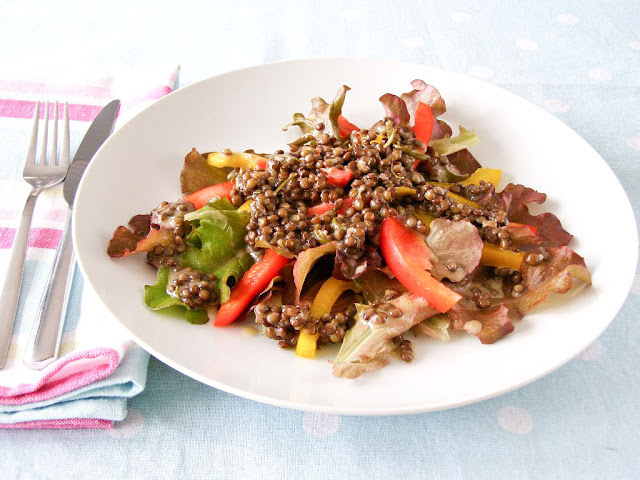Rosemary Marinated Puy Lentil and Sweet Pepper Salad