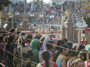"HOUSE-FULL CROWD" of tourists in "WAGAH BORDER STADIUM".