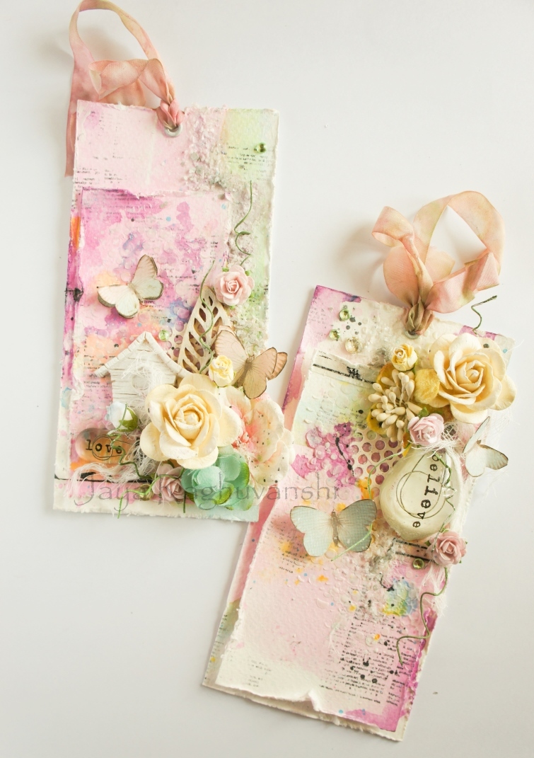 Crafters Corner Mixed Media tags with a Pictorial tutorial