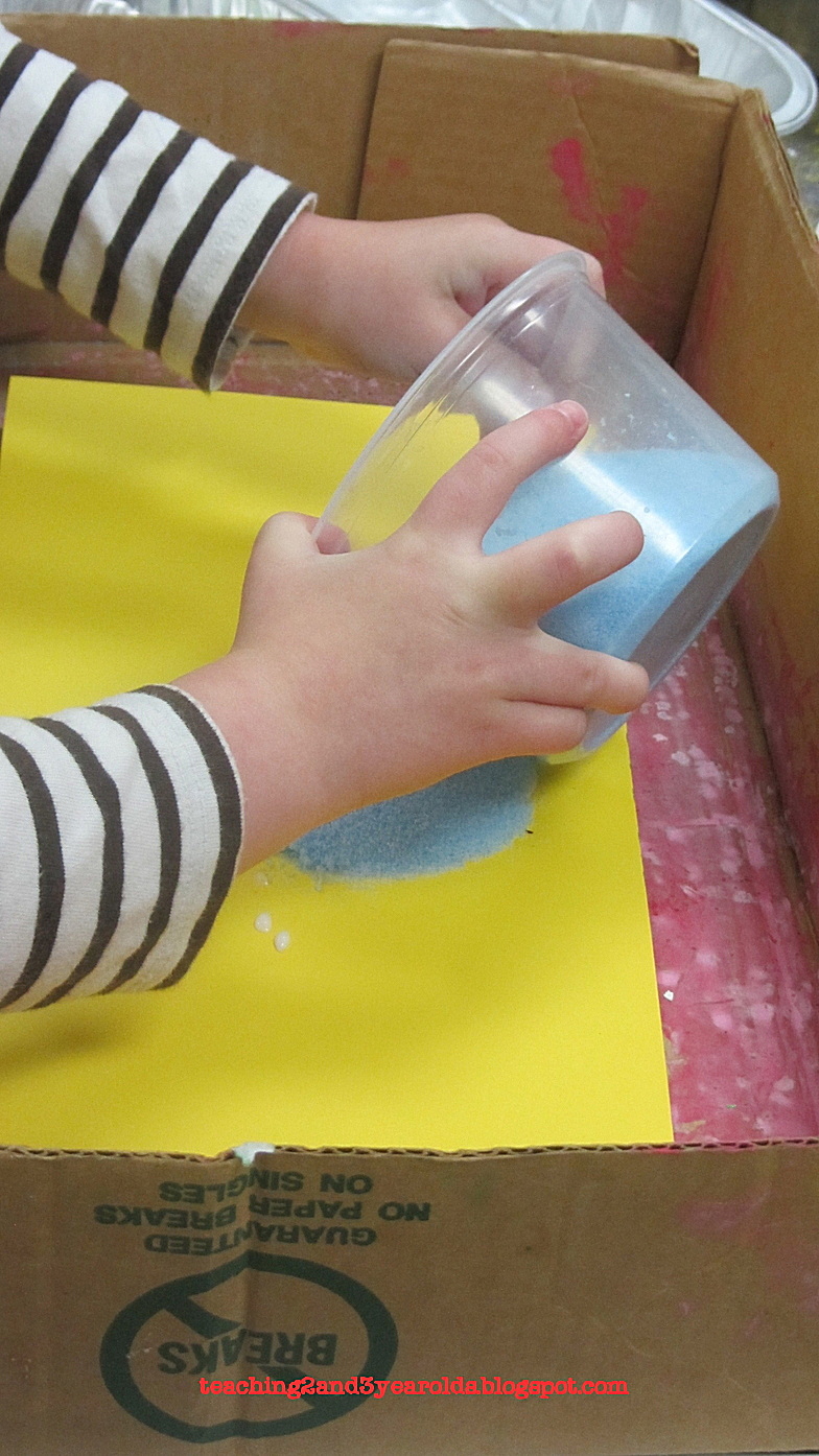 Teaching 2 and 3 Year Olds Salt Chalk Art