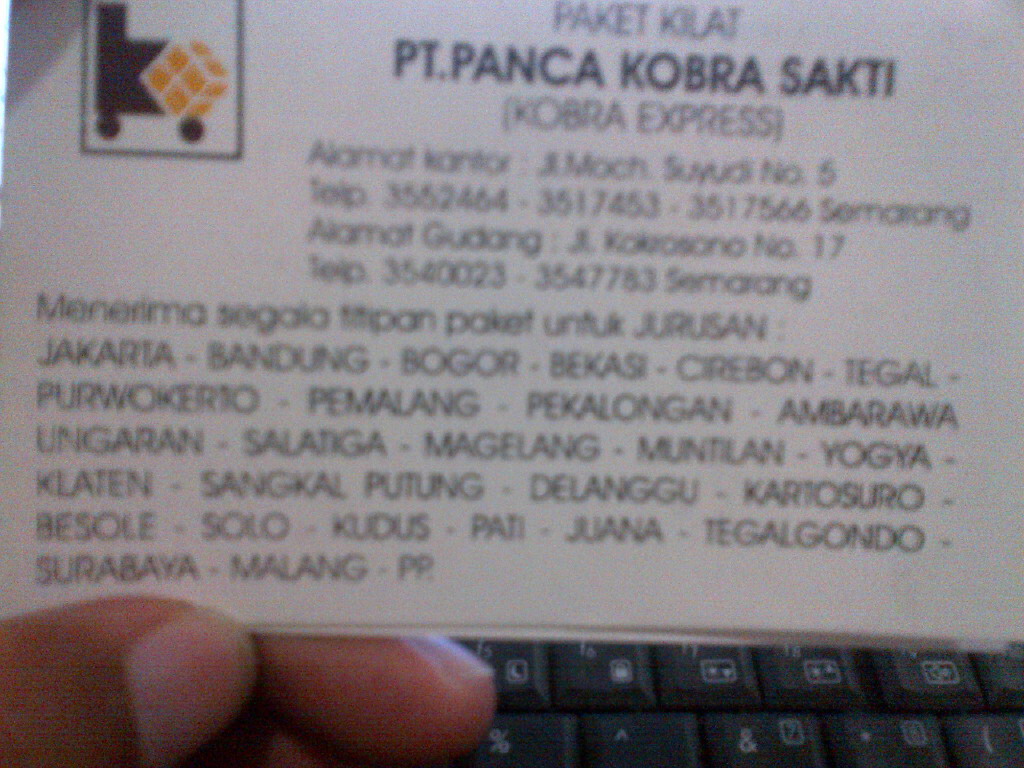 Cek Resi Panca Kobra Sakti Nasi