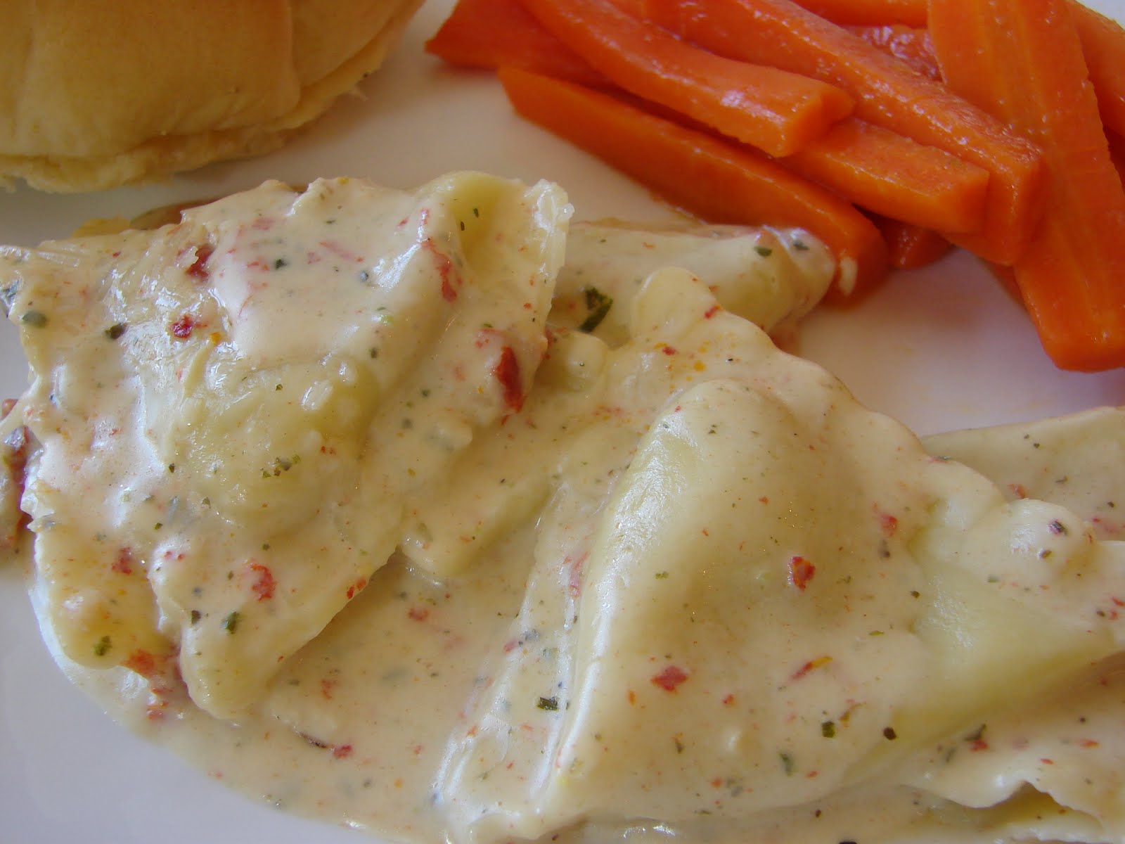 A Bear in the Kitchen Creamy Pesto Ravioli