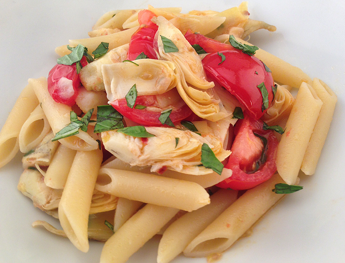 Food Hunter's Guide to Cuisine Penne With Fresh Tomatoes & Artichoke