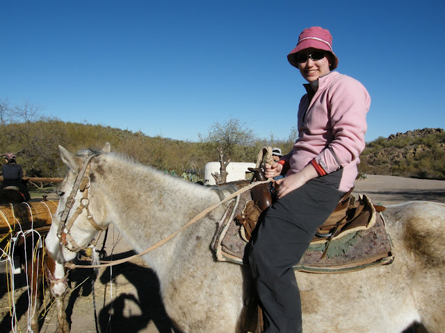 Horse riding at cowboy camp in Arizona