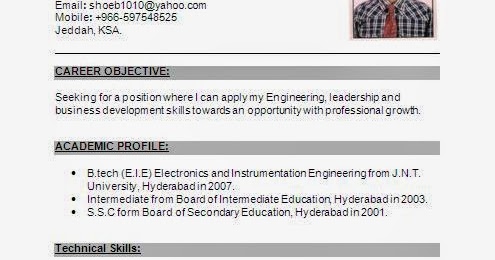 Resume Resume Sample For Freshers Instrumentation Engineer electronics and instrumentation fresher resume