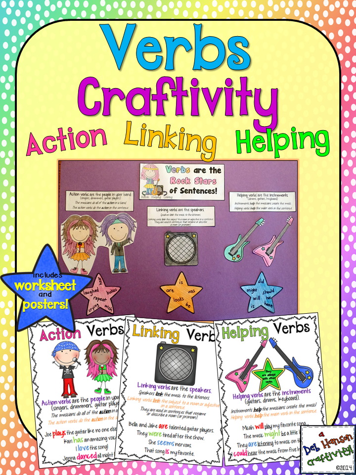Crafting Connections Types of Verbs Anchor Chart (with a freebie!)